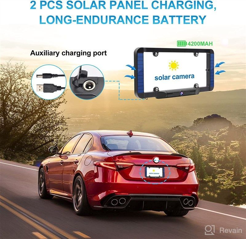 Nuoenx Solar Wireless Backup Camera, No Wires, Solar Battery