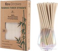 🌱 eco-friendly bamboo paper straws - biodegradable and compostable disposable drinking straws for cocktails, smoothies, coffee, cereal, and soft drinks - plastic straw alternative - pack of 100 logo