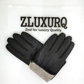 img 1 attached to 🧤 ZLUXURQ Lambskin Leather Touchscreen Cashmere Men's Gloves & Mittens: Premium Accessories for Style and Functionality