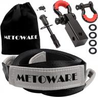 metoware tow strap recovery kit - 35,000 lbs. rope + 2" shackle hitch receiver + 5/8" locking pin + 3/4" d ring shackles w/ isolator & storage bag for truck suv atv (3x20ft) logo