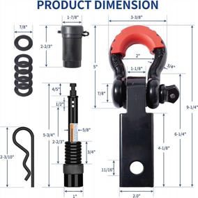 img 3 attached to METOWARE Tow Strap Recovery Kit - 35,000 Lbs. Rope + 2" Shackle Hitch Receiver + 5/8" Locking Pin + 3/4" D Ring Shackles W/ Isolator & Storage Bag For Truck SUV ATV (3X20Ft)