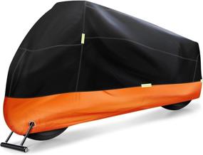 img 4 attached to Protect Your Motorcycle with Large Waterproof Sun Outdoor Cover - All Season Protection with 5 Reflective Strips, Lock-Holes & Storage Bag