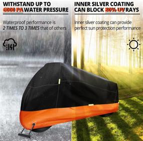 img 1 attached to Protect Your Motorcycle with Large Waterproof Sun Outdoor Cover - All Season Protection with 5 Reflective Strips, Lock-Holes & Storage Bag