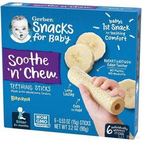 img 1 attached to 🍌 Gerber Soothe n Chew Banana Teething Sticks - 6 Count