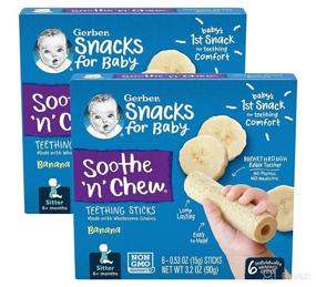 img 4 attached to 🍌 Gerber Soothe n Chew Banana Teething Sticks - 6 Count