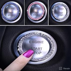 img 2 attached to DUOYUAN Car Start and Stop Button Cover - Bling Car Decoration Ring Trim Sticker Crystal Push Start Button Ignition Protective Cover for Stylish Car Interior Decor