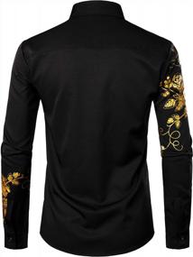 img 2 attached to Flower Power: Elevate Your Style With ZEROYAA'S Men'S Hipster Rose Floral Printed Dress Shirts