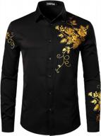 flower power: elevate your style with zeroyaa's men's hipster rose floral printed dress shirts logo