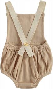 img 3 attached to Rainbow Ribbed Halter Romper For Baby Boy Or Girl - Sleeveless Backless Strap Overall Bodysuit