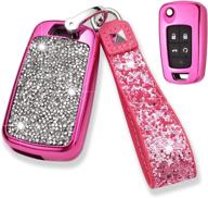 bling diamond rhinestone key fob cover for buick chevy camaro cruze equinox malibu - pink | royalfox(tm) logo