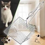 🐱 tessa usa metal cat litter scoop with holder - fast sifting, durable poop scooper for kitty litter boxes logo