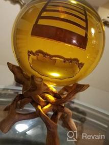 img 3 attached to 6-Inch Amber Crystal Ball With Golden Dragon Stand And Gift Package By Amlong Crystal