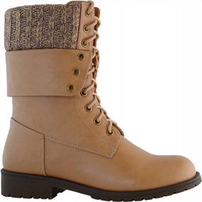 img 3 attached to DailyShoes Women'S Military Combat Boots With Credit Card Pocket - Mid Calf Fold-Down & Up Buckle Design!
