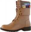 dailyshoes women's military combat boots with credit card pocket - mid calf fold-down & up buckle design! logo