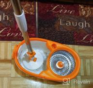 img 1 attached to MASTERTOP Spin Mop And Bucket With Wringer Set, 57" Adjustable Extended Handle For Floor Cleaning, Stainless Steel Spinning Bucket With 2 Wheels Easy Moving, 7 Microfiber Mop Pads review by Colleen Vazquez