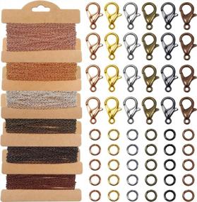 img 4 attached to 🔗 98-Feet TOAOB Link Cable Chains with 60 Lobster Clasps and 150 Jump Rings in Gold, Silver, and Antique Bronze – Perfect Kit for DIY Jewelry Making, Pendant Necklaces for Men and Women