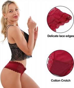 img 2 attached to Sexy Lace Thongs For Women - LEVAO Multipack Seamless Bikini Panties S-XL