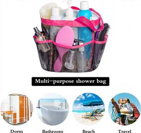 img 1 attached to Attmu Oxford Mesh Shower Caddy, Shower Tote, Shower Bag, Bathrooms Bag, Pink