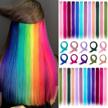 vibrant felendy colored hair extensions: clip-in and curly/straight for women - 12pcs rainbow hairpieces to highlight your hair logo