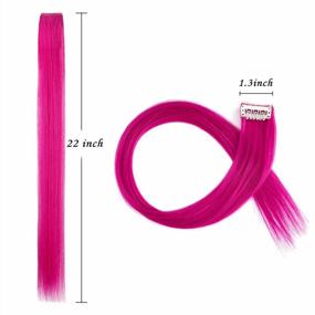 img 2 attached to Vibrant Felendy Colored Hair Extensions: Clip-In And Curly/Straight For Women - 12Pcs Rainbow Hairpieces To Highlight Your Hair