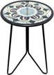 add style to your outdoor space with liffy 12" metal and glass accent tables logo