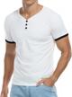 kuyigo mens long sleeve henleys t-shirts buttons placket plain cotton shirts logo
