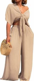 img 2 attached to Stylish & Comfortable: SeNight Women'S Two-Piece Sweatsuit Set With Ribbed Crop Top And Skinny Pants