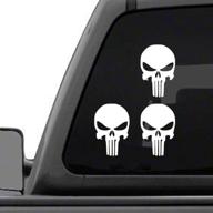 🚗 punisher skull car window decal sticker: high-quality vinyl, 4" tall in premium white логотип