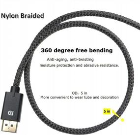img 2 attached to FEMORO DisplayPort To VGA Cable - 6Ft Nylon Braided Cord For High-Quality 1080P Video On PC, Laptop, HDTV And More!