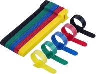 🔗 50pcs reusable cable straps wire ties - cable management cord organizer, fastening hook and loop wire wrap management 6 inches (multicolor) logo