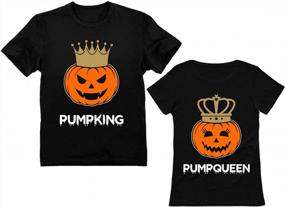 img 4 attached to Matching King And Queen Pumpkin Halloween T-Shirts For Couples - His & Hers Set