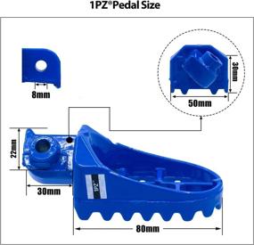 img 3 attached to 🔵 Blue Aluminium Footrest Foot Pegs Rest Replacement for Honda XR50R, CRF50, CRF70, CRF80, CRF100F, Yamaha PW50, PW80, TW200, TTR90, TTR90E Dirt Bike Motocross - 1PZ AP1-Y01