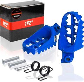 img 4 attached to 🔵 Blue Aluminium Footrest Foot Pegs Rest Replacement for Honda XR50R, CRF50, CRF70, CRF80, CRF100F, Yamaha PW50, PW80, TW200, TTR90, TTR90E Dirt Bike Motocross - 1PZ AP1-Y01