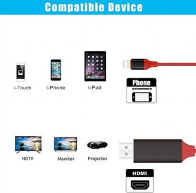 img 2 attached to Apple MFi Certified Lightning to HDMI Adapter - Upgraded 1080P HDTV Cable for iPhone & iPad - Sync Screen on HD TV, Monitor, Projector - No Power Supply Needed
