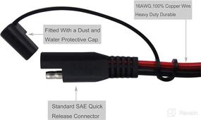 img 3 attached to 🔌 CUZEC 1FT/0.3m 16AWG Ring Terminal to SAE Harness Quick Connect/Disconnect Assembly with 15A Fuse (CU10290B): Efficient Power Connection Solution