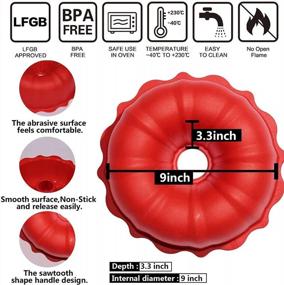 img 1 attached to 2-Pack European Grade Silicone Bunte Cake Pan Set - Non Stick Bakeware Fluted Tube Mold For Jello, Gelatin & Cakes | 9 Inch Baking Pans | Aokinle | BPA Free