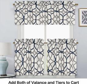 img 2 attached to H.VERSAILTEX Blackout Curtain Valances For Kitchen/Bathroom - Thermal Insulated Window Valances For Living Room/Bedroom Rod Pocket Short Curtain 1 Panel, 52X18 Inch, Geo In Grey And Navy