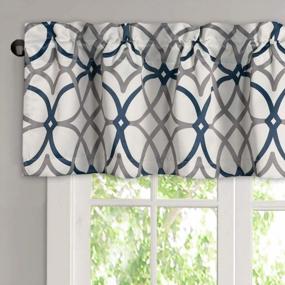 img 4 attached to H.VERSAILTEX Blackout Curtain Valances For Kitchen/Bathroom - Thermal Insulated Window Valances For Living Room/Bedroom Rod Pocket Short Curtain 1 Panel, 52X18 Inch, Geo In Grey And Navy