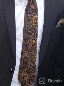 img 6 attached to DiBanGu Solid Silk Men'S Tie And Pocket Square Set With Woven Pattern, Formal Necktie Including Cufflinks For Optimal Style
