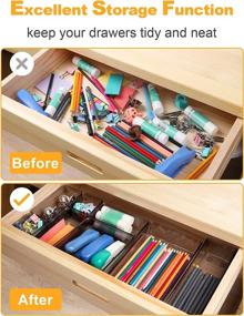 img 2 attached to 28-Piece Drawer Organizer Set By SMARTAKE - Non-Slip Silicone Pads, 4-Sized Trays For Makeup, Jewelry, Utensils - Perfect Storage Solution For Bedroom Dresser, Office, And Kitchen (Black)