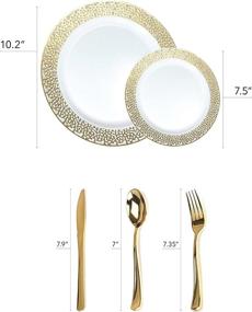 img 1 attached to 125 Piece Elegant Plastic Cutlery Disposable Household Supplies for Paper & Plastic