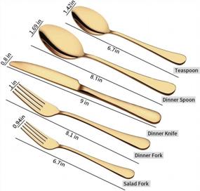 img 2 attached to 20-Piece Gold Silverware Set - Aisoso Stainless Steel Cutlery Utensils For 4 People
