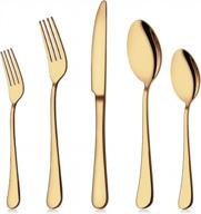 20-piece gold silverware set - aisoso stainless steel cutlery utensils for 4 people логотип