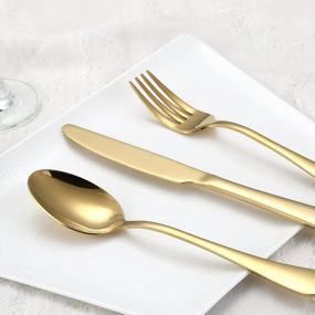img 3 attached to 20-Piece Gold Silverware Set - Aisoso Stainless Steel Cutlery Utensils For 4 People