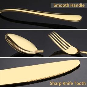 img 1 attached to 20-Piece Gold Silverware Set - Aisoso Stainless Steel Cutlery Utensils For 4 People