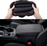 cke for 11th gen civic leather auto armrest cover protector center console box seat cover for honda civic 2022 accessories sedan hatchback - black (red line) logo