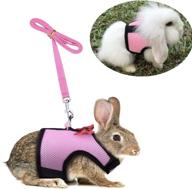 🐱 bunny kitten harness: stylish pink no pull cat leash and adjustable vest set for small animals logo