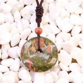 img 2 attached to Ожерелье круглое пончо в виде бублика с полудрагоценными камнями от AMORWING
