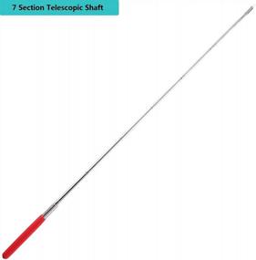 img 3 attached to Telescopic Classroom Pointer For Teachers And Students - Extendable Hand Pointer Stick For Whiteboard Presentations And Lectures - Retractable Pointer For Kids And Adults (Red)