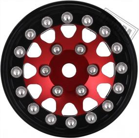 img 1 attached to Red Metal Beadlock Wheels Rims For 1/18 TRX4M, 1/24 Axial SCX24 Deadbolt RC Crawler Car Upgrades Accessories - INJORA 1.0